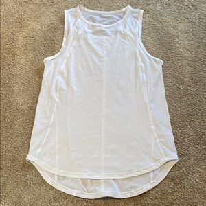 Lululemon Running Mesh Sleeveless Round Hem Back Vent Tank Top White Sz XS